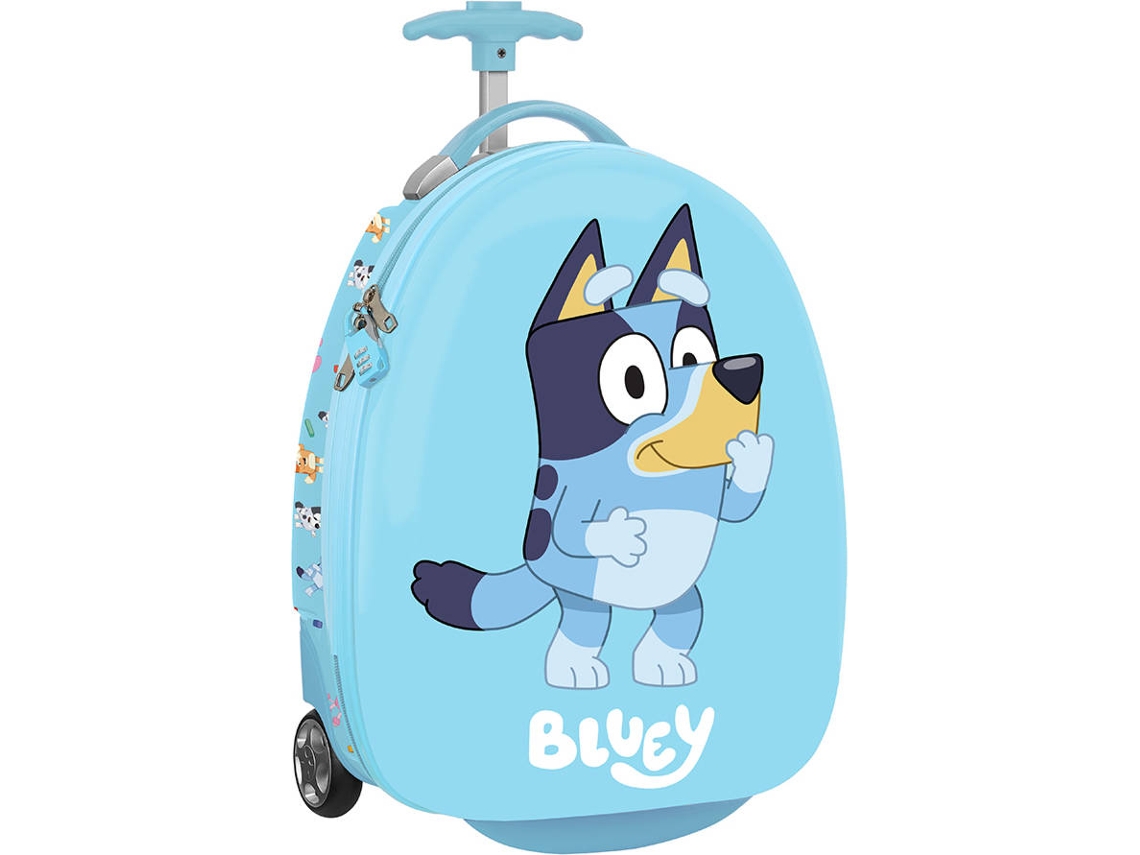 Maleta de viaje infantil Bluey azul claro (28 x 23 x 43 cm - 27,7 L)