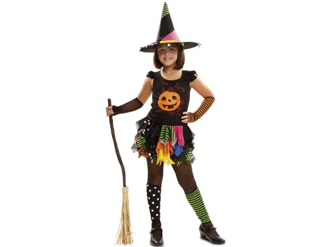 Disfraz de Niña DISFRAZZES Brujita Calabaza Halloween (Talla: 10 a 12 años)