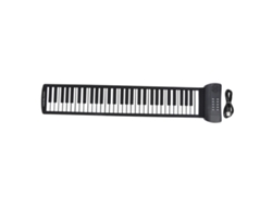Piano Enrolável Portátil 61 Teclas 16 Timbres 6 Músicas Demo Com Fone De Ouvido Para Crianças Iniciantes