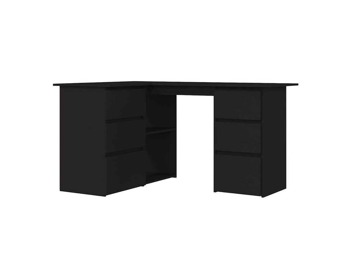 Escritorio de esquina en madera negra MAISON EXCLUSIVE (145x100x76 cm)