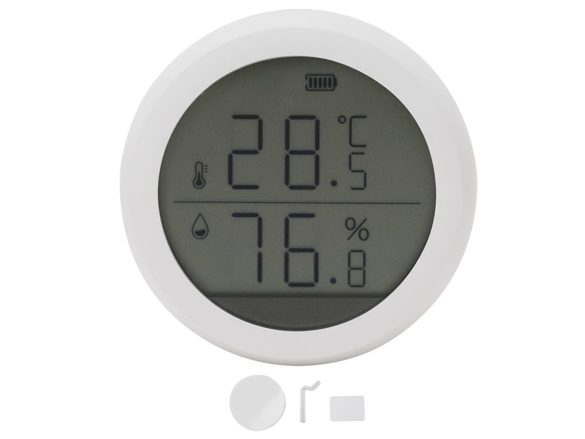 Sensor Inalámbrico Inteligente Zigbee De Temperatura Y Humedad Con Pantalla Led Para El Hogar Y La Oficina.