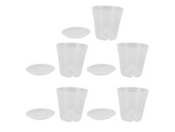 Macetas Para Orquídeas Con Agujeros Y Platillos, Plástico Transparente, 140 Mm, Para Jardín Interior.