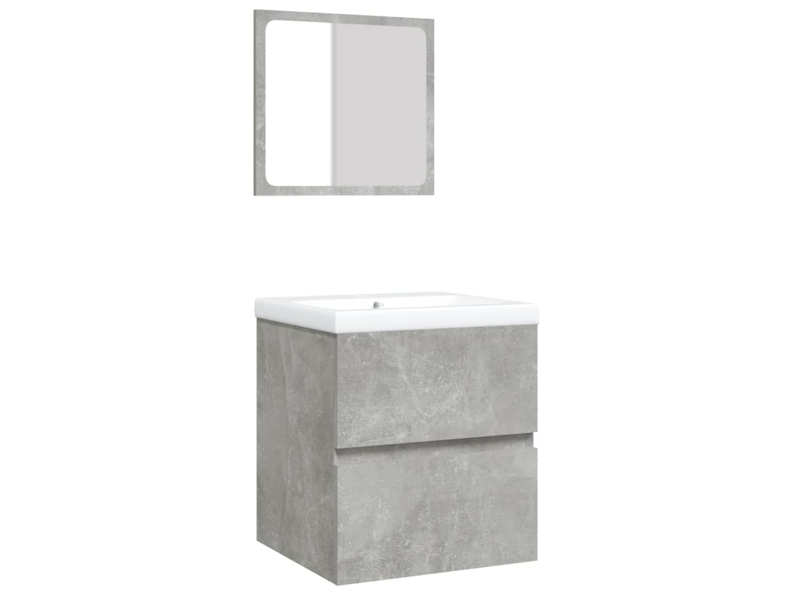 Maison Exclusive - Armario De Lavabo Con Lavamanos Y Espejo Gris Hormigón