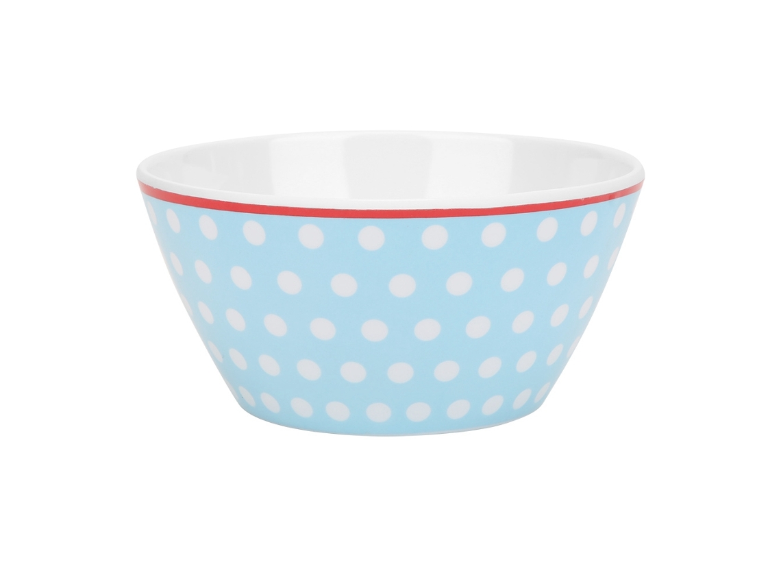 Hermoso Tazón Grande para Comida Sopa Ensalada Contenedor Vajilla Cocina Punto Azul Claro