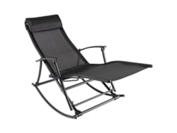 Mecedora de jardín DKD Home Decor de acero y textileno negro