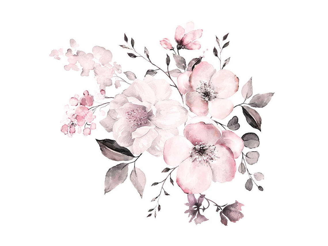Pegatinas Florales, Decoración De Pared En Acuarela, Para Diversos Ambientes NEVEANCE