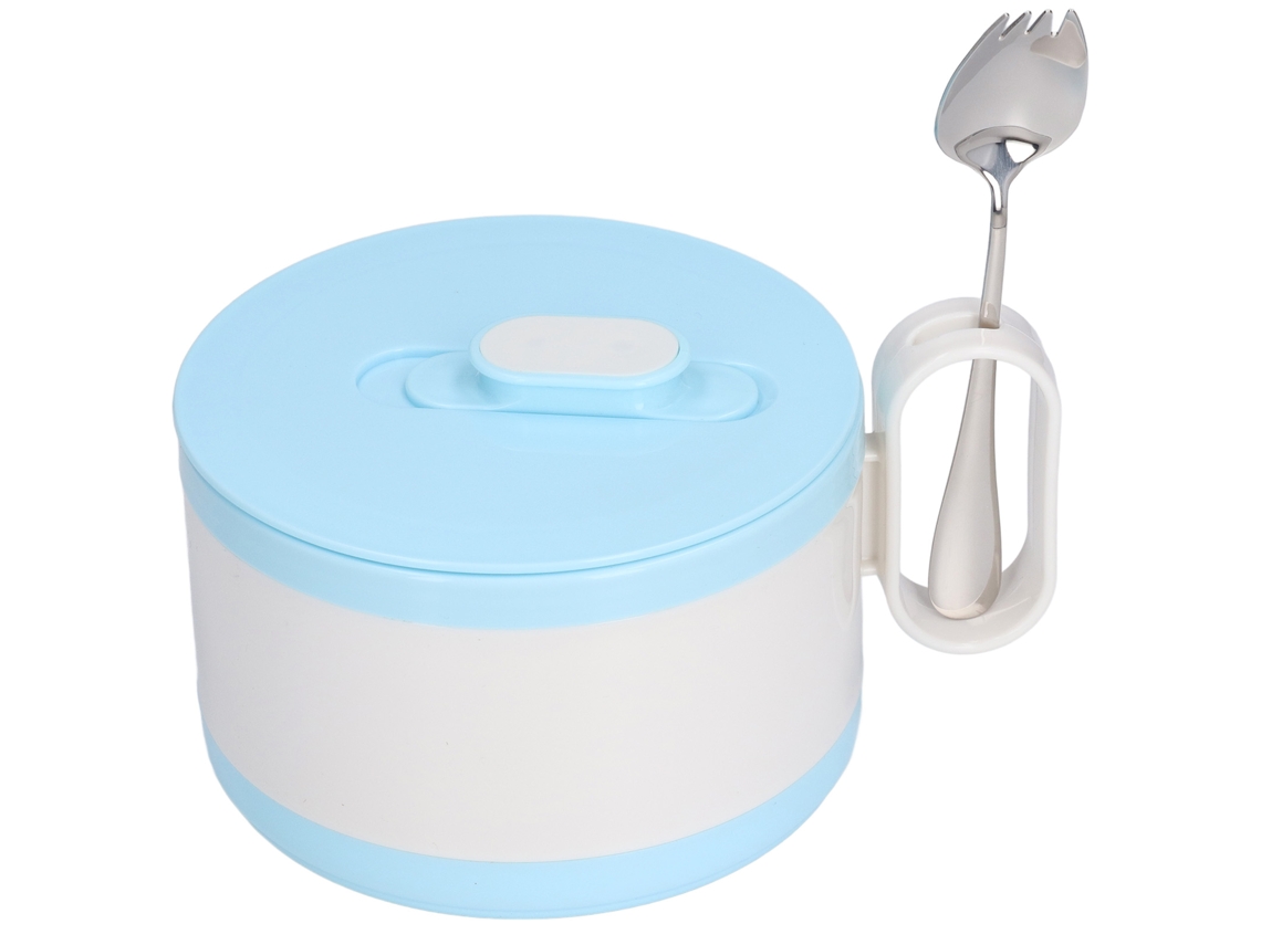 Bol De Ramen De Acero Inoxidable 304 Con Tapa De Doble Aislamiento Anti-quemaduras Y Cuchara Para Estudiantes Y Trabajadores.