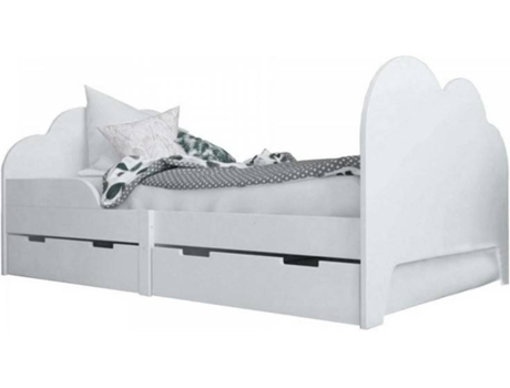 Cama evolutiva 2 cajones MDF blanco 90x140/170/190 cm MUEMUE