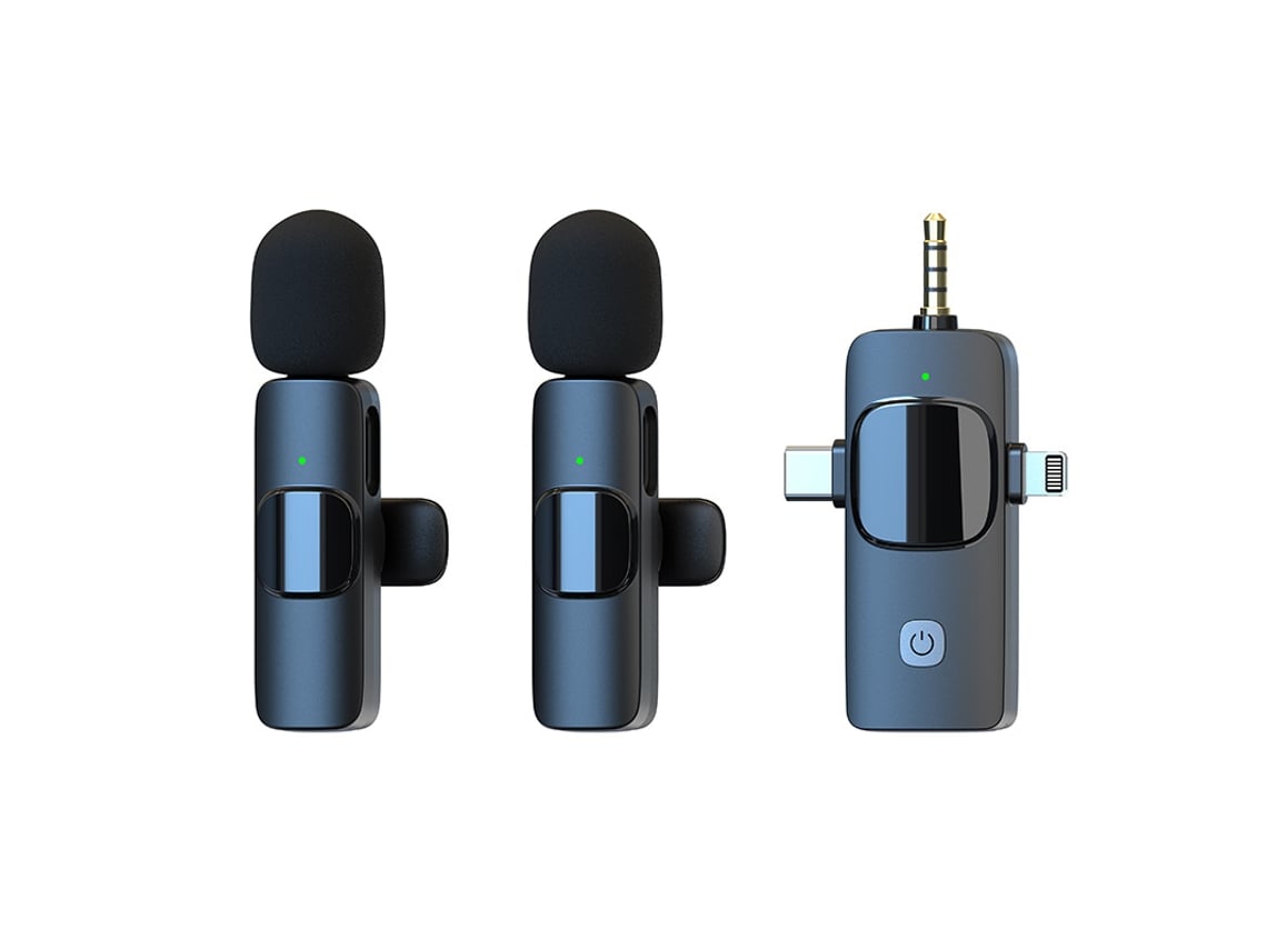 Micrófono Lavalier Con Cancelación De Ruido 3 En 1 Compatible Con Android Apple Y Cámaras Cuich