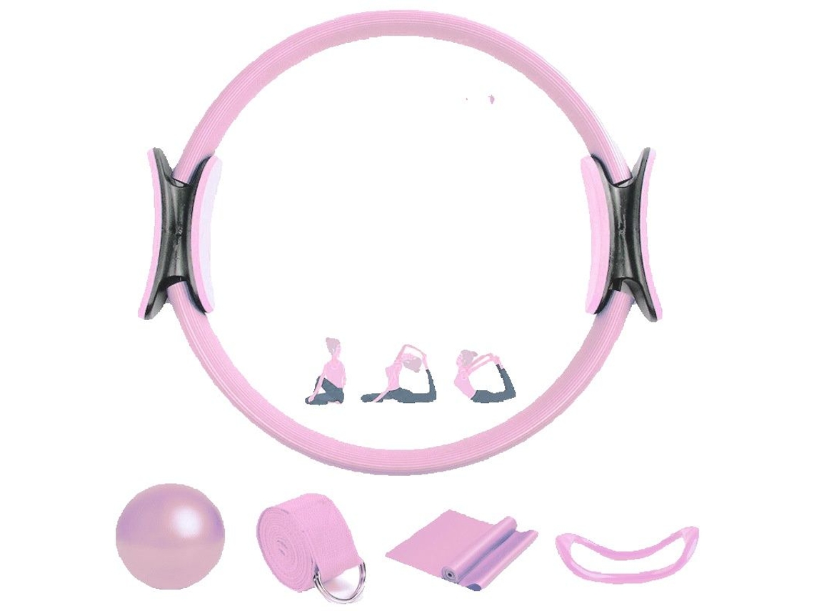 Aro mágico rosa Mdug, equipo de pilates para gimnasia en casa (5 piezas)