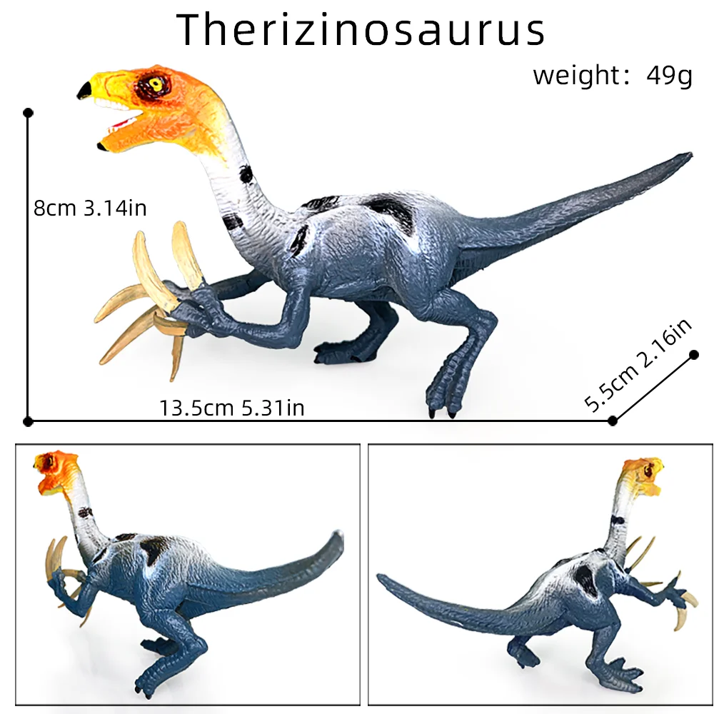 Juguetes de dinosaurios del período Jurásico, fabricados en PVC resistente, aptos para niños.