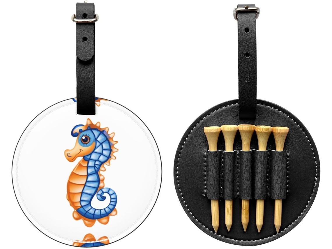 Bolsa de golf Seahorse para tees, negra, fácil de transportar y eficiente | Sin marca