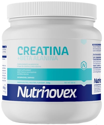 Complemento Alimentar Nutrinovex creatina con beta alaninar 250 g monohidratada y alanina en polvo 250g de aumenta fuerza masa muscular