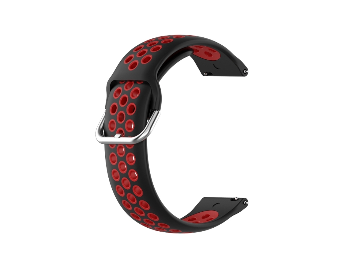 Bracelete Para Samsung Galaxy Watch 4 Classic (46mm) - Silicone Duas Cores - Vermelho Preto