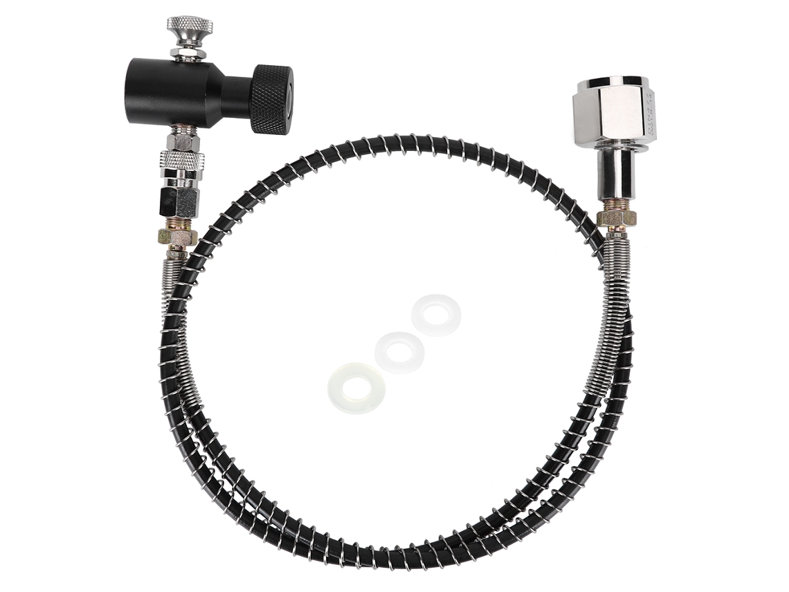 2026 Store-kit Adaptador Manguera Resorte Din477 36in Electroplate Co2 Con Válvula De Liberación Asa Para Sodastream Negro