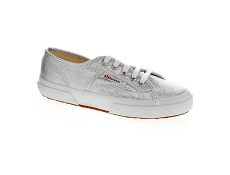 Zapatillas de Mujer SUPERGA Lamew Versão Baixa Cinza Cadarços Goma Plateado (36)
