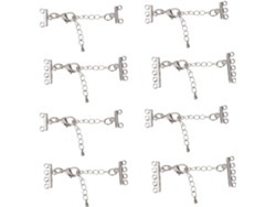 Cadenas De Extensión Nuobesty De Acero Inoxidable Plateado, 8 Piezas, Ajustables Y Fáciles De Usar.