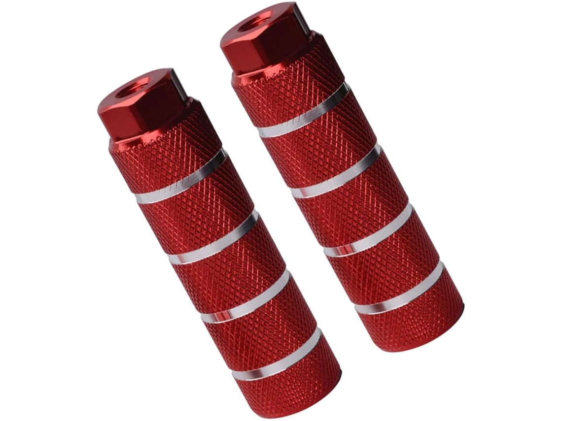 Par de pedales de bicicleta de montaña de aluminio rojo, de 9 mm, para uso en exteriores.