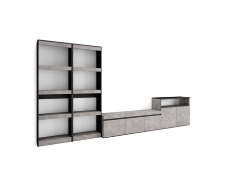 Muebles de Salón para TV 370x186x35cm Para TV hasta 65 Mueble Televisión Cemento