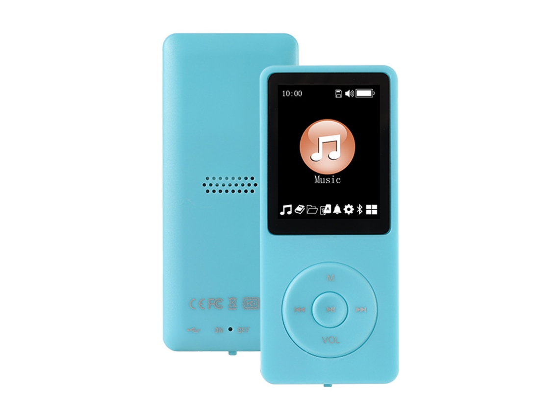 Reproductor MP3 Chrui con tarjeta de memoria de 64 GB y auriculares (azul)