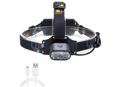 Faro LED para exteriores, IP54 resistente al agua, 18650 de gran capacidad, 2000 lúmenes, adecuado para cuevas, camping, patrulla, caza, búsqueda C...