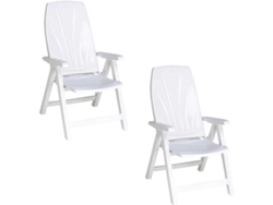 Sillones plegables Coshano de 5 posiciones para exteriores, para jardín, patio, playa y camping, reclinables, fabricados en resina reciclable.