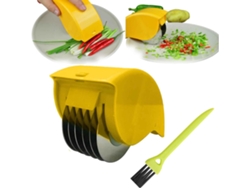 (amarillo) Picadora Manual De Perejil/hierbas Con 6 Cuchillas Extraíbles De Acero Inoxidable