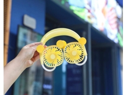 Ventilador De Cuello Colgante Ventilador Usb Pequeño Y Creativo Con Diseño Dibujos Animados Refrigeración Para