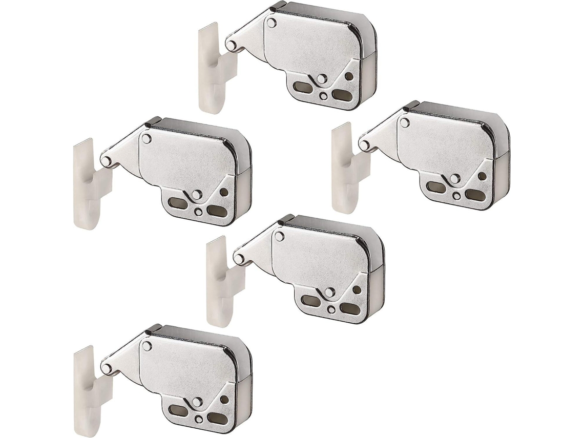 Pestillo De Resorte Para Puertas De Armario - Sistema 'push To Open' Automático De Acero Niquelado 34x27x11mm Con Receptáculo Plástico