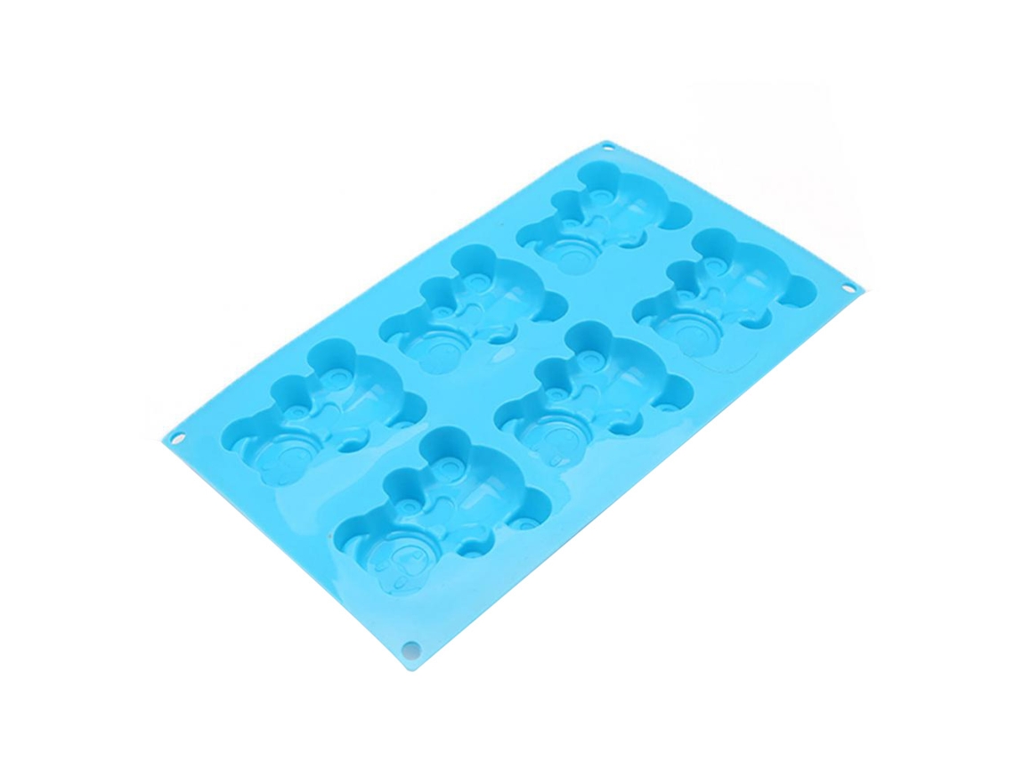 5 Piezas Molde De Silicona De Cookie Con Oso Azul Animado Resistente Al Calor Para Chocolate Dulces Pasteles Horneado