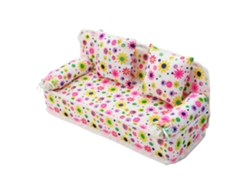 Ats-sofá Miniatura Floral Para Niños Con Almohadas Muebles De Casa De Muñecas Juguetes
