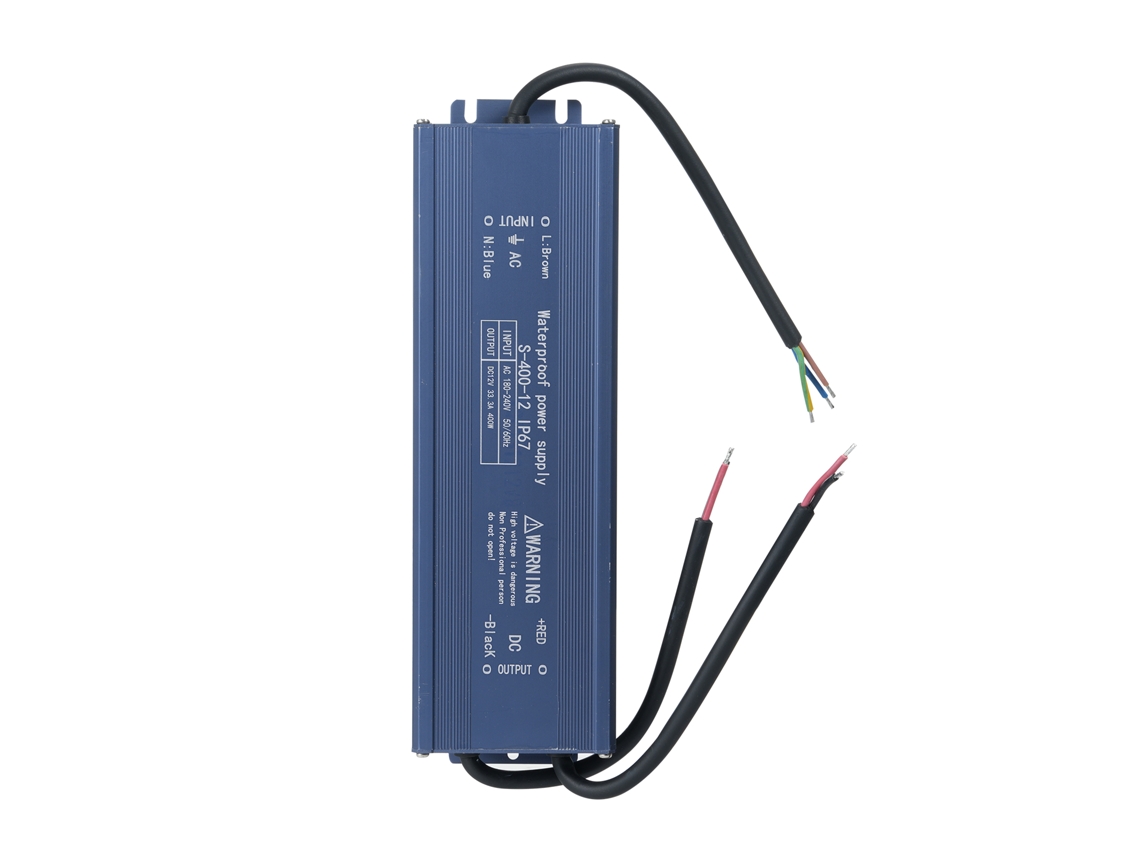 Fuente De Alimentación Led Impermeable Ip67, Transformador De Ca De 12 V Y 400 W (180-240 V) Para Tiras Led De Exterior.