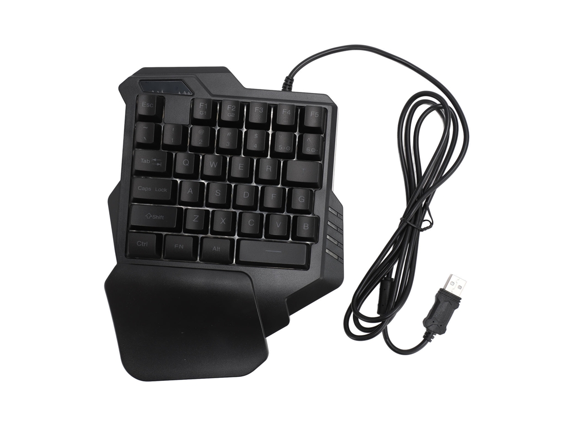 Teclado Gamer De Uma Mão 35 Teclas Rgb 7 Cores Ergonomico Com Apoio De Punho Portátil Mini Para Pc