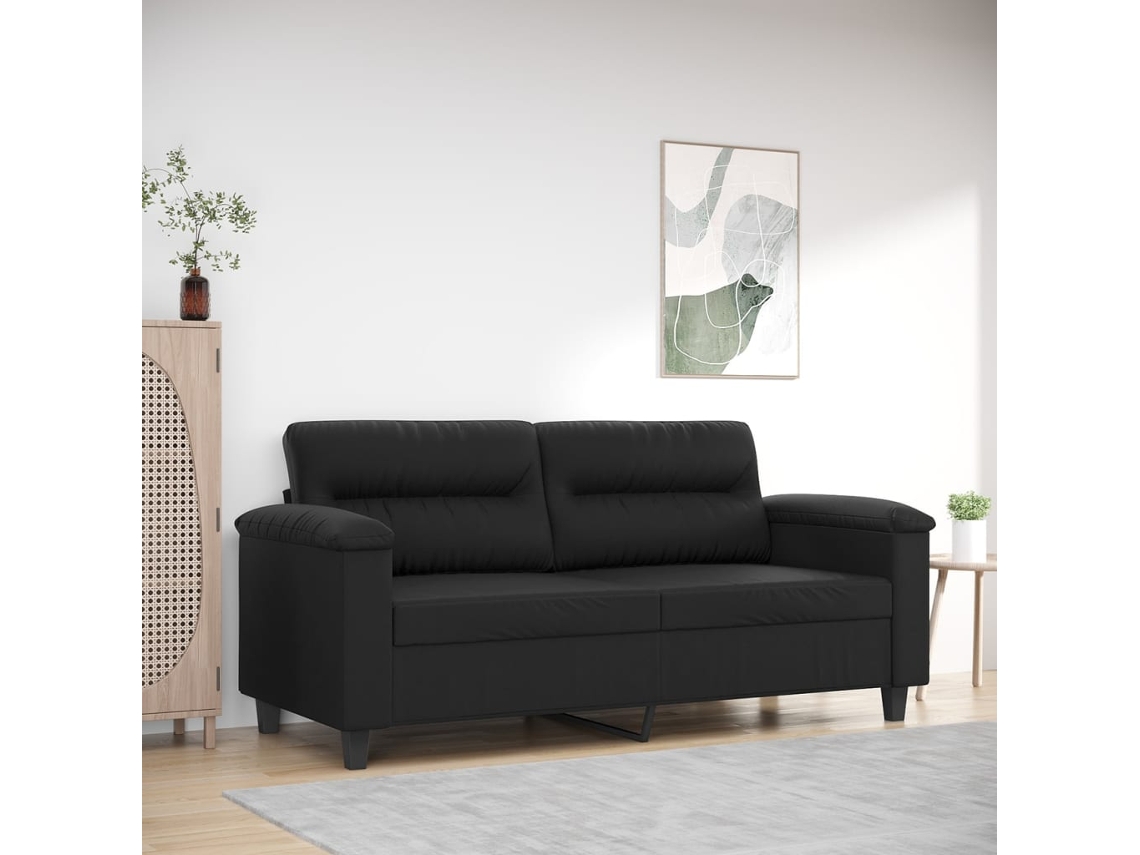 Sofá De 2 Plazas | Sofá De Salón | Sofá De Descanso De Cuero Sintético Negro 140 Cm Wsd824120