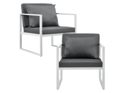 Sillas de Exterior CASA.PRO (Hierro - Blanco - 70x60x60 cm)