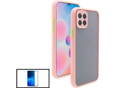 Kit Funda Antichoque y Película 5D Full Cover y Soporte Magnético de Coche L Safe Driving Samsung Galaxy A22 5G PHONECARE Rosa