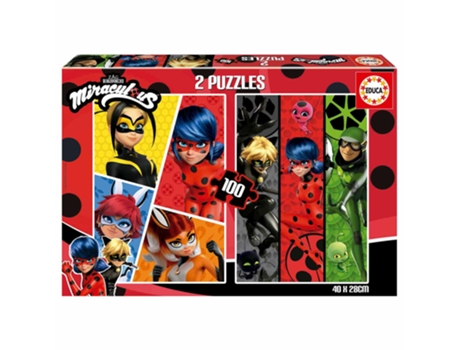 Puzzle EDUCA de 2X100 Piezas Ladybug Milagrosa 19969