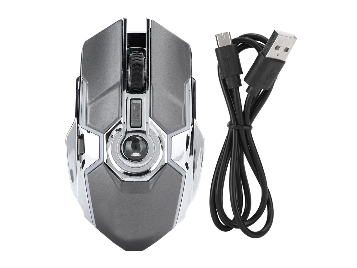 Ratón Para Juegos Inalámbrico T30 Con Carga 2.4g, Iluminación Rgb, Ajustable, 2400 Dpi, Gris Hierro.