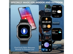 ENKERS Reloj inteligente: reloj inteligente militar para hombres, reloj inteligente de 1,83 pulgadas para teléfono Android iPhone