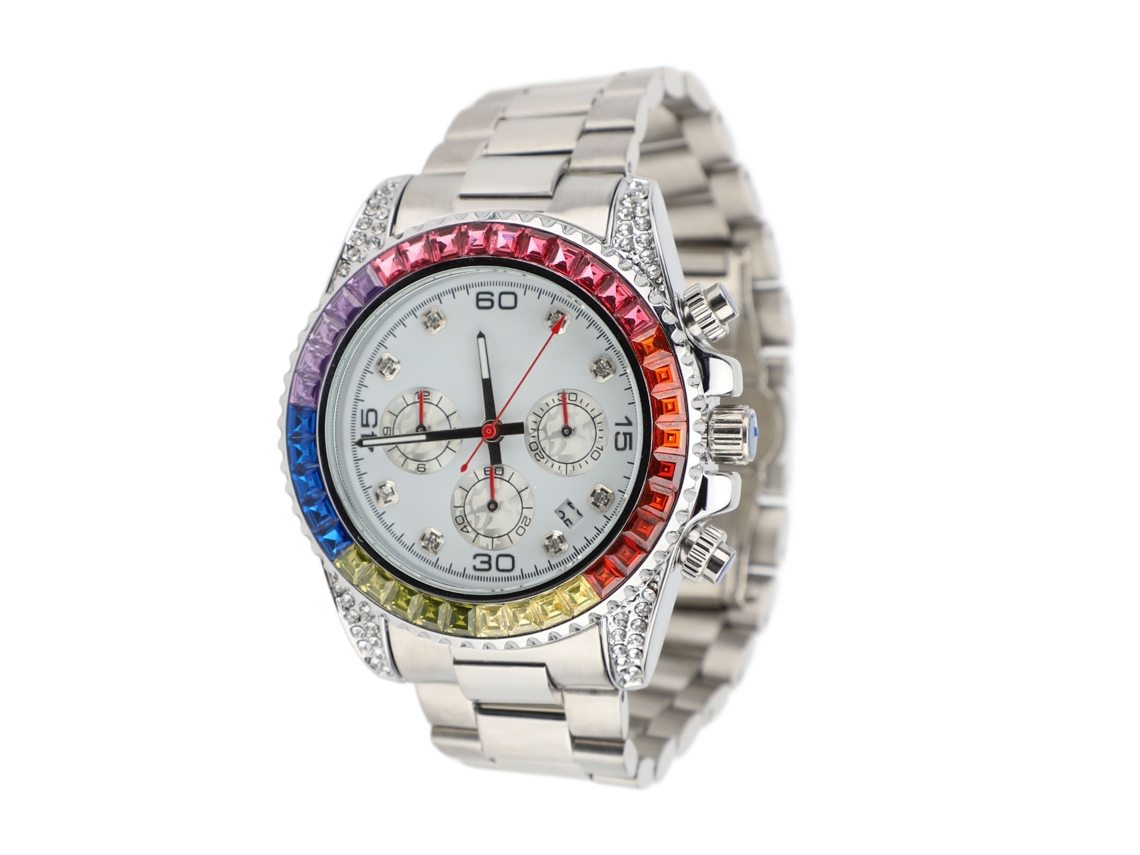 Reloj Analógico De Cuarzo Para Hombre, Acero Inoxidable, Cronógrafo, Luminoso, Resistente Al Agua Hasta 30 M.