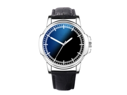 Reloj De Pulsera Para Hombre De Cuero Casual Analógico De Cuarzo Con Dial Redondo Negro