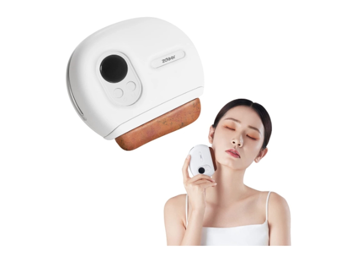 Masajeador facial Herramientas faciales Gua Sha Piedra Gua Sha con vibración de calor para el rostro Para antienvejecimiento Levantamiento de piel Hinchazón de ojos Yemaesre