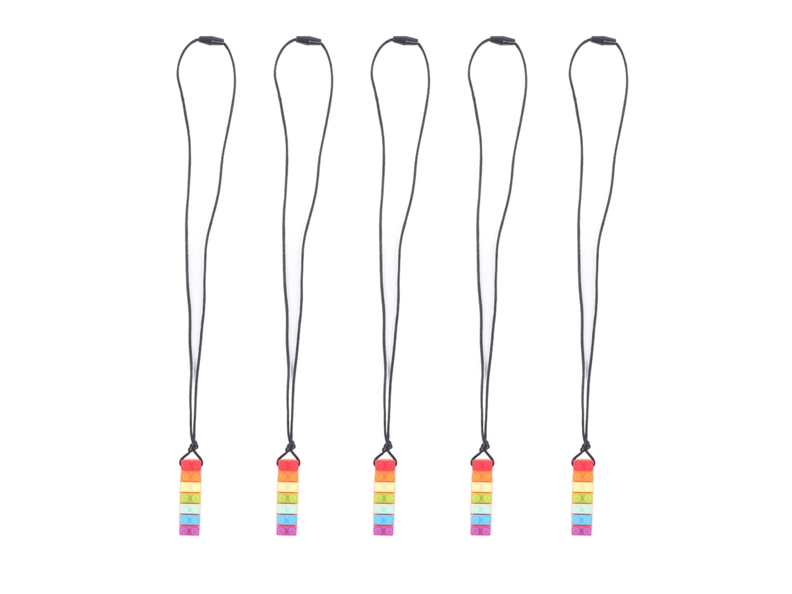 Collar Para La Dentición Del Bebé, Silicona Suave, Masajeador De Encías, Colgante Sensorial, 5 Unidades, Naranja