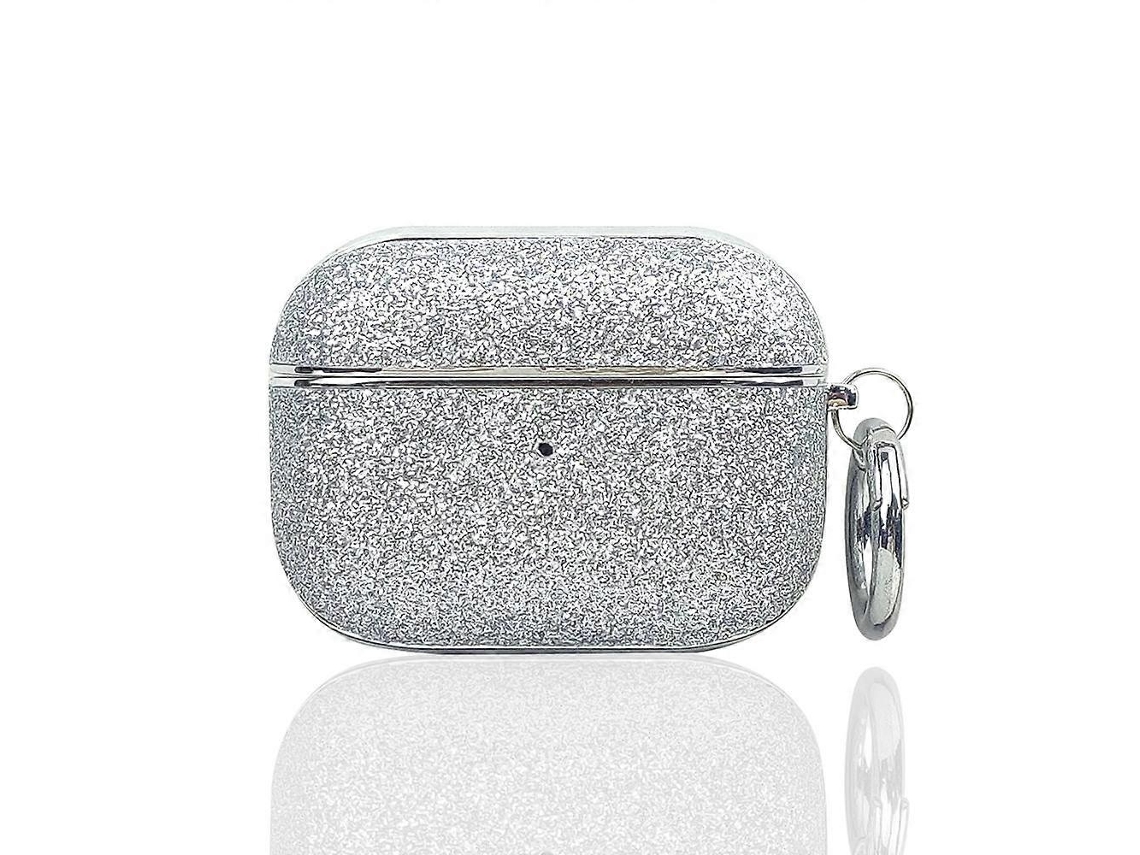 Estuche protector para auriculares inalámbricos con polvo de purpurina galvanizada para AirPods 4