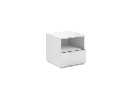 Mueble TV de suelo o pared 1 cajón 50 cm Mathis Blanco PETITS-MEUBLES