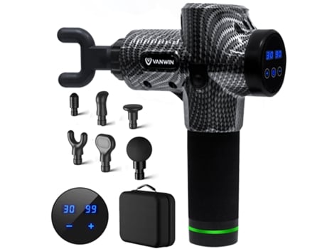 Pistola de masaje para fitness y fisioterapia Pistola de masaje vibratoria 6 cabezales WUXIAN