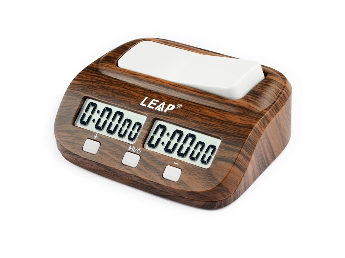 Reloj Digital De Ajedrez Leap Con Retardo Y Bonificación Profesional Para Juegos De Mesa, Color Imitación Madera.