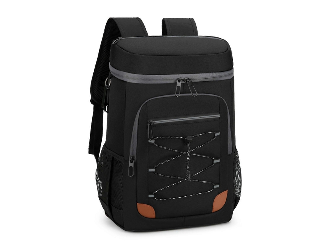 Mochila térmica multifuncional a prueba de fugas, bolsa refrigeradora aislada para viajes, almuerzo, senderismo y pesca (negra)