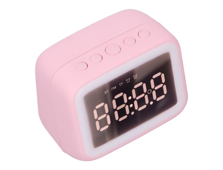HURRISE Despertador Luz Nocturna Despertador Radio Tarjeta TF Reproductor de Música LED Luz Nocturna 2 Niveles de Brillo Espejo Despertador