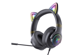 Auriculares con cable Onikuma New X30 con orejas de gato iluminadas y desmontables para PS5, PS4, Xbox y PC.
